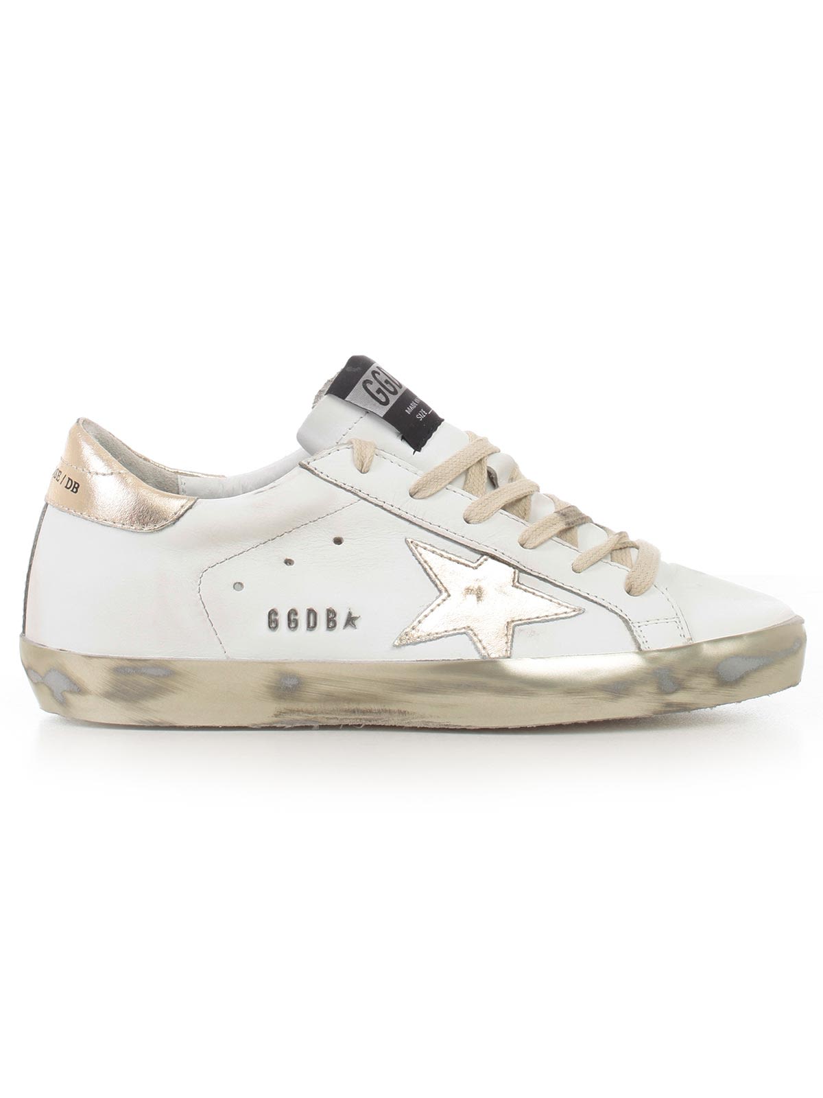 Shop Deluxe Superstar Sneakers In White Gold Star
