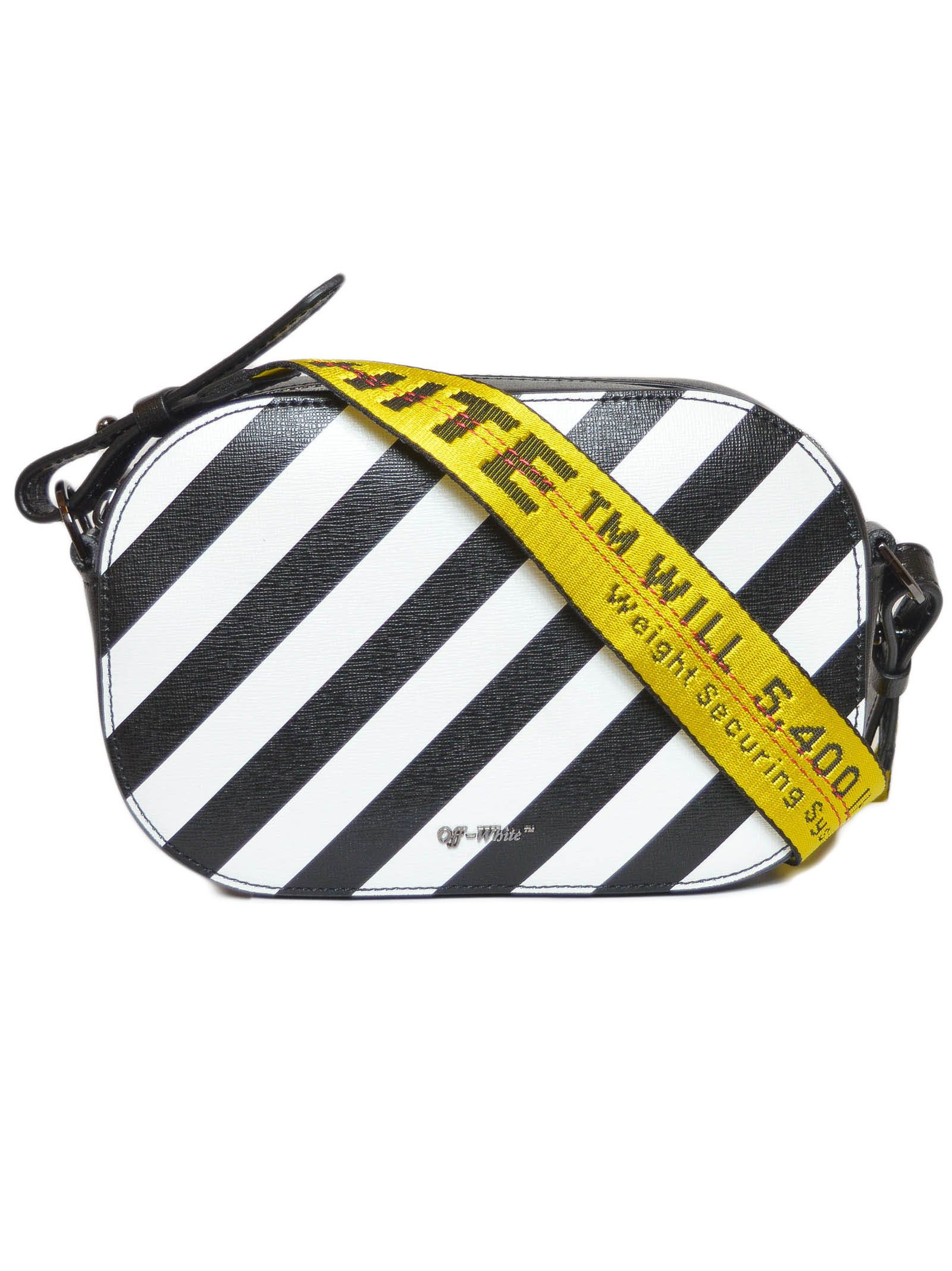 Off-White Striped Detailing Shoulder Bag - Black White - 10648777 | italist