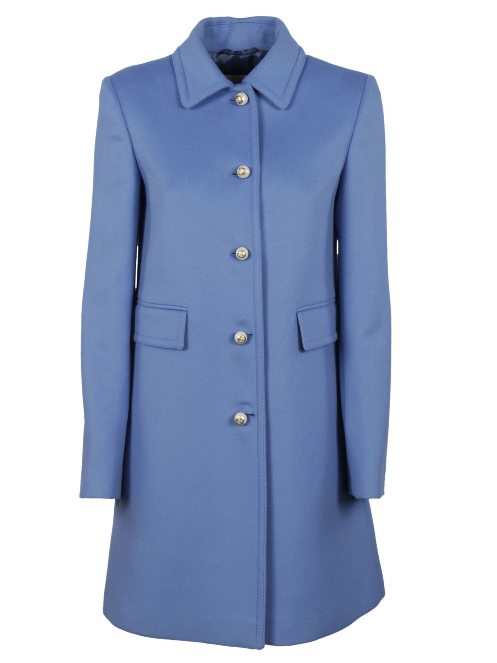 Gucci Single Breasted Wool Coat - Blue - 3125552 | italist