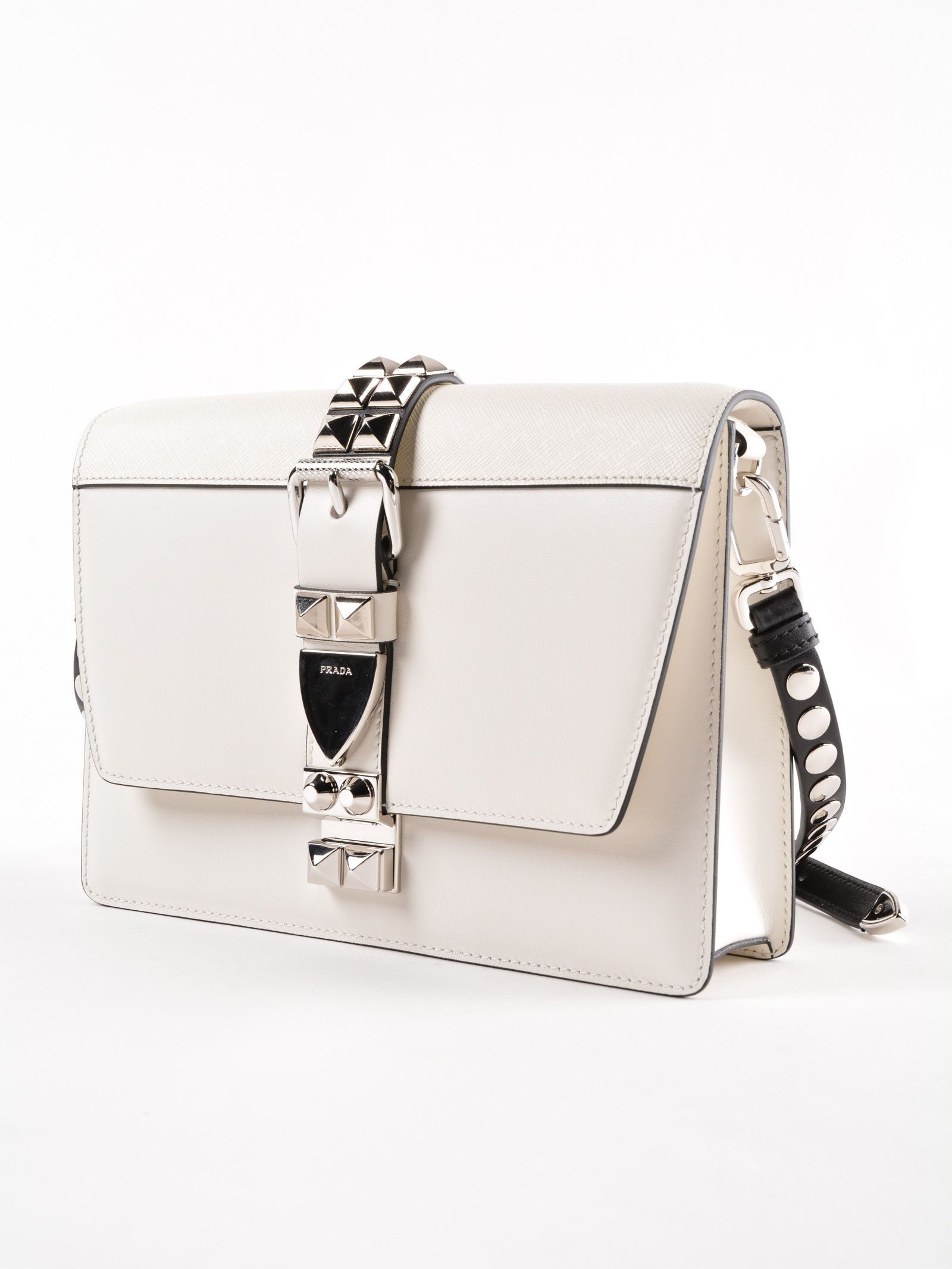 Prada - Prada Elektra Shoulder Bag - Bianco+nero, Women&#39;s Shoulder Bags | Italist