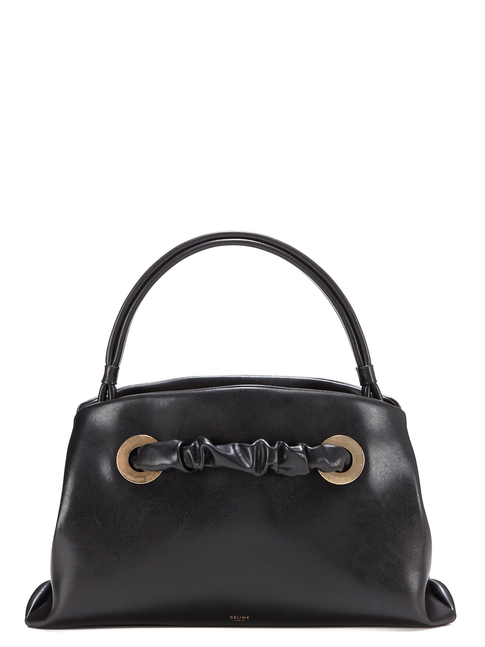 celine - celine eyelets clutch - black, womens clutches | ita