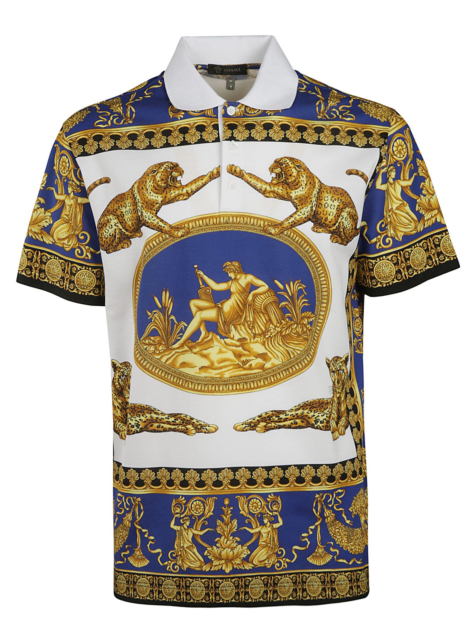 italist | Best price in the market for Versace Versace Printed Polo ...