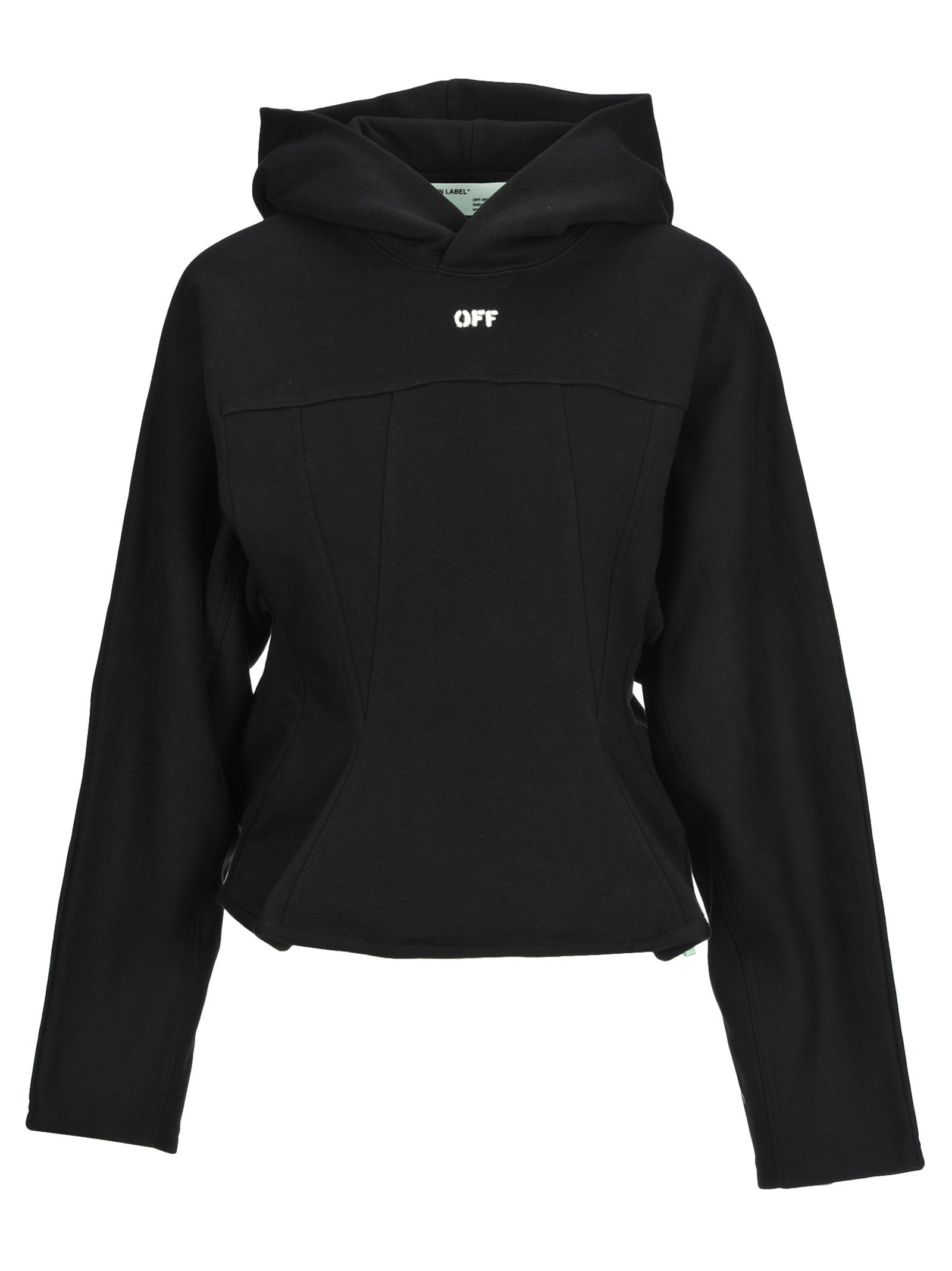 off white half black half white hoodie