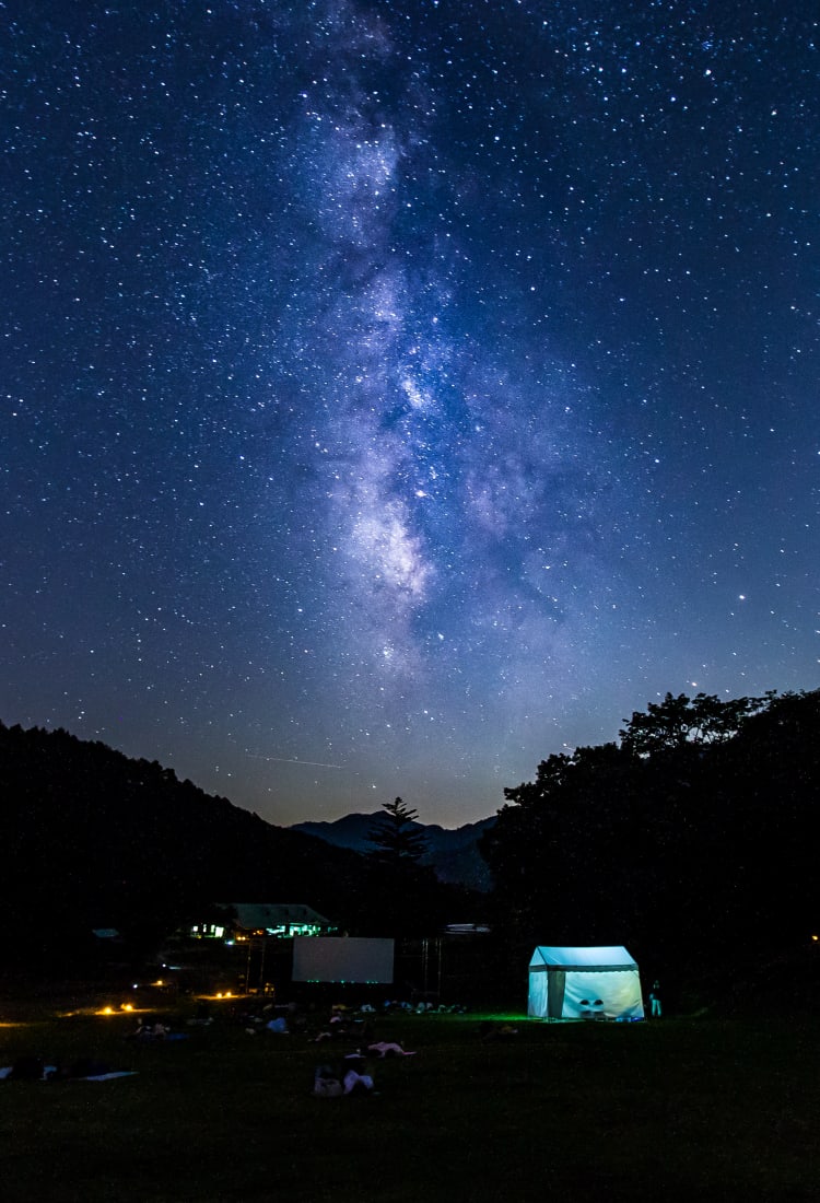 Man Camping in Nature and Watching Stars Free Stock Photo