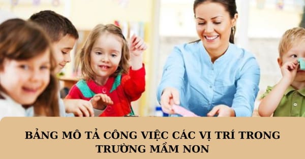 [DOWNLOAD] BẢNG MÔ TẢ CHI TIẾT CÔNG VIỆC CÁC VỊ TRÍ TRONG TRƯỜNG MẦM NON