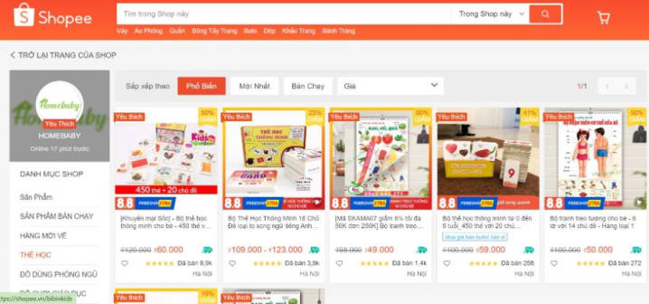 Top 4 cửa hàng shopee uy tín bán flashcard học tiếng Anh cho bé