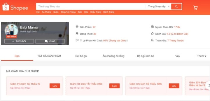 15 SHOP BÁN ĐỒ SƠ SINH, ĐỒ TRẺ CON ĐẸP TRÊN SHOPEE