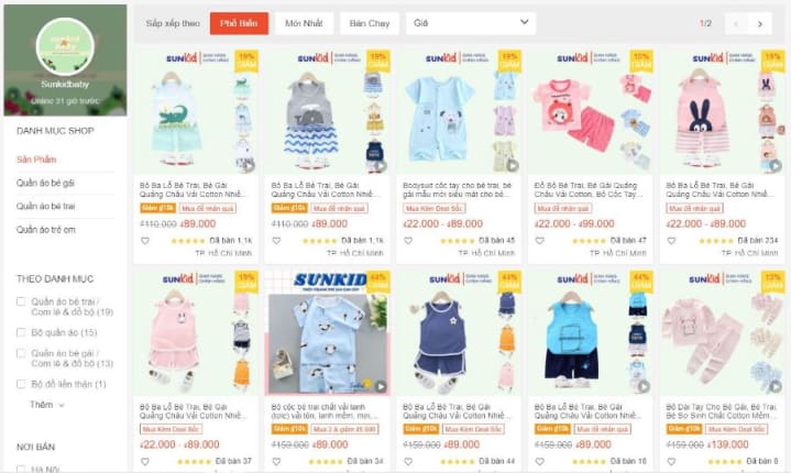 15 SHOP BÁN ĐỒ SƠ SINH, ĐỒ TRẺ CON ĐẸP TRÊN SHOPEE