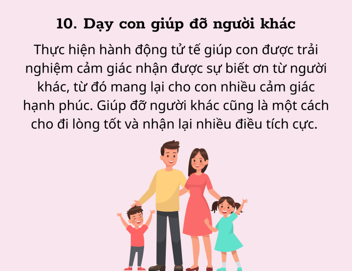 10 cách giúp con luôn cảm thấy hạnh phúc trong cuộc sống