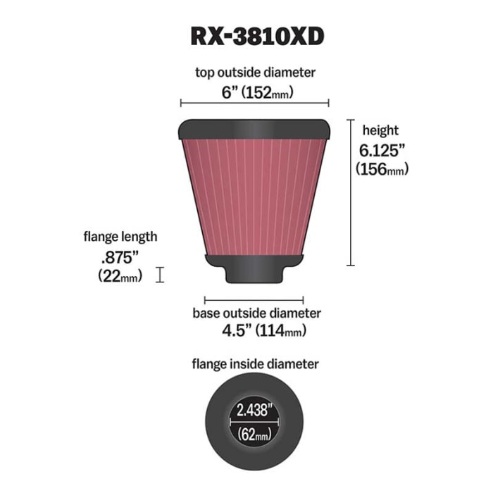 K/&N Filters RX-3810-1 X-Stream Hi-Flow Air Intake Filter
