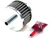 Steel Base Crankcase Vent Filter with Chrome Top