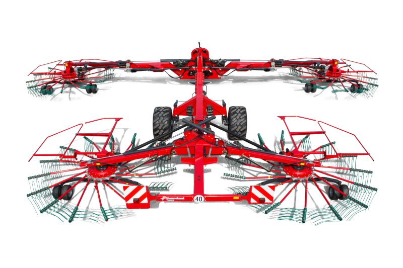 Four Rotor Rakes - Kverneland 97150 C, optimal ground pressure with high output and capacity