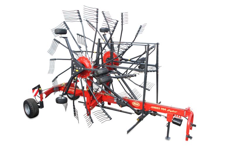 Double Rotor Rakes - VICON ANDEX 804-844-904 HYDRO-904 PRO, high performance also under though conditions cause by a strong carrier frame