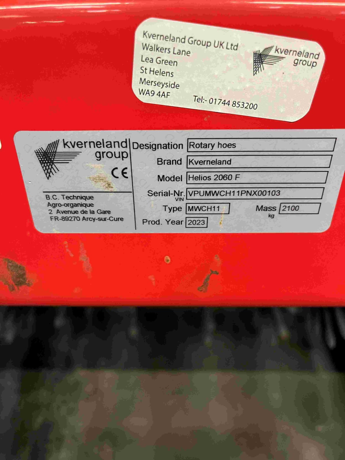 Kverneland Helios 2064 F rotary hoe 