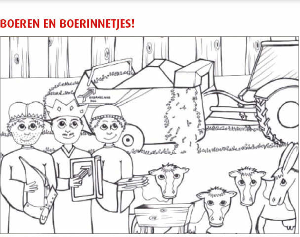 Kleurplaat voor onze boertjes en boerinnetjes