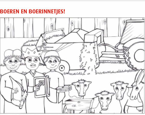 Kleurplaat voor onze boertjes en boerinnetjes