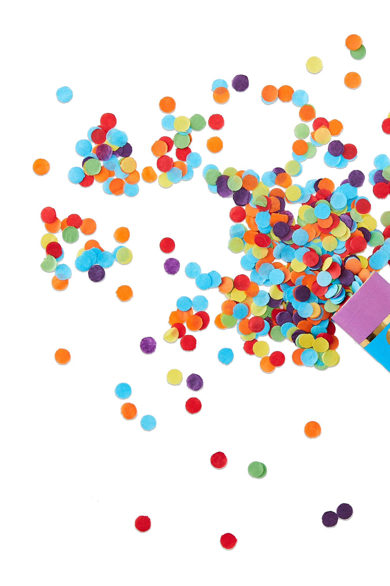 Scattered colorful confetti