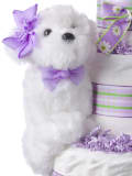 White Puppy with Purple Bow Plush Baby Toy