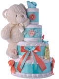 Springtime Bear Diaper Cake for Girls