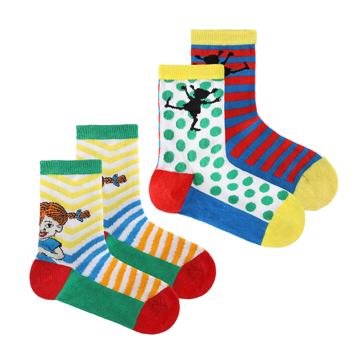 Banzai Woestijn Meditatief Pippi Longstocking Happy Pippi Socks 2-pack | Martinex