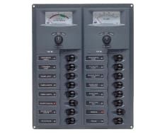 12v Dc Circuit Breaker Panel 16 Way Vert A/log Meter (904-AM)