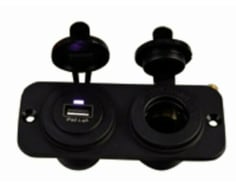 DOULBE FLUSH FRAME BLACK WITH USB 2.4A & STD SOCKET