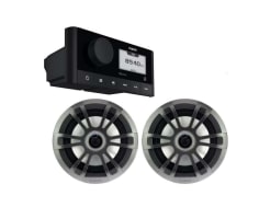 MS-RA60 Marine Stereo + EL 6.5 Inch Sports Grey (No LED) Speaker Bundle (010-02405-60)