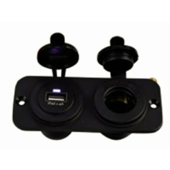 DOULBE FLUSH FRAME BLACK WITH USB 2.4A & STD SOCKET