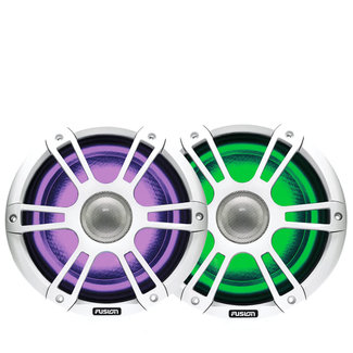 Fusion Signature Series 3 Sports White Marine Speakers w/ CRGBW