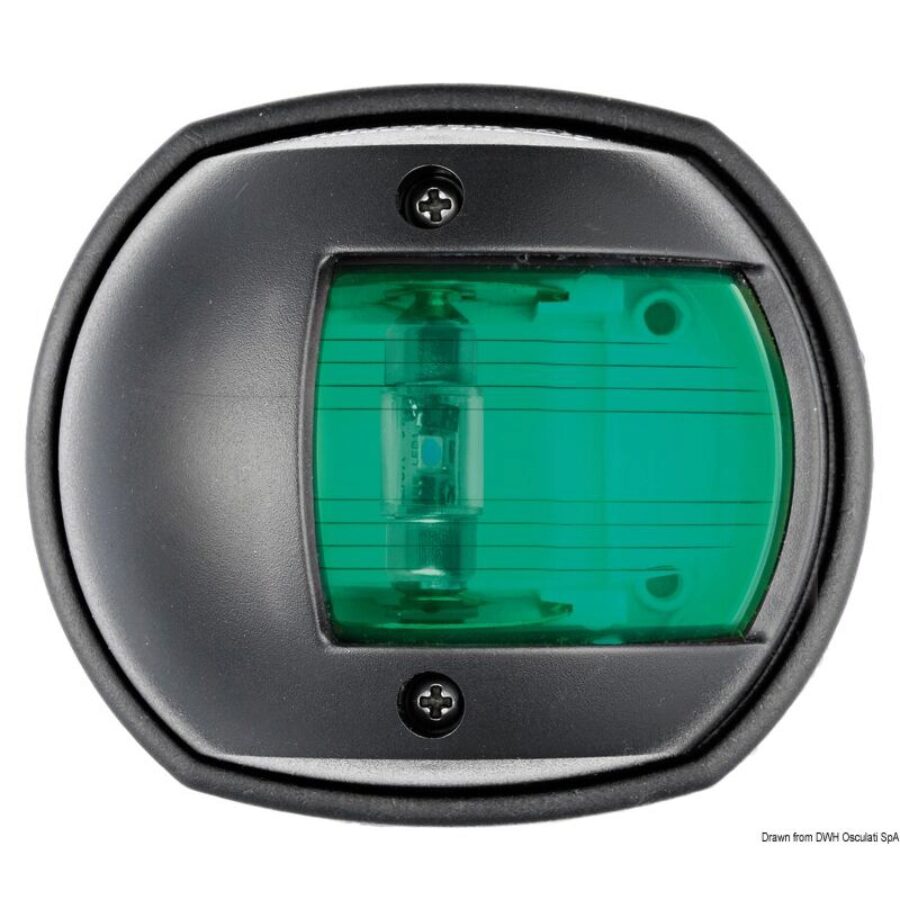 Compact 12 LED Navigation Lights - 112,5u00b0 right green - Grey RAL 7042