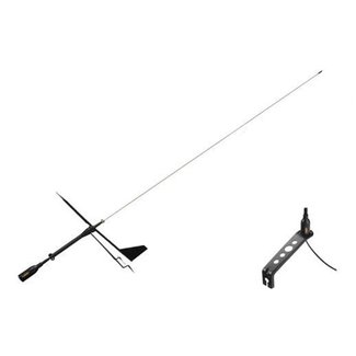 Supergain Black Swan 860mm Universal VHF Antenna S/S Whip With Wind Indicator