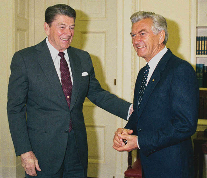 Ronald Reagan and Bob Hawke