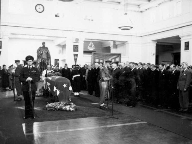 Prime Minster Ben Chifley Laid to rest in Kings Hall 1951
