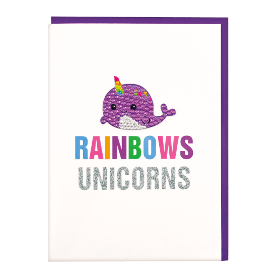 Narwhal Rhinestone Decal Card Iscream