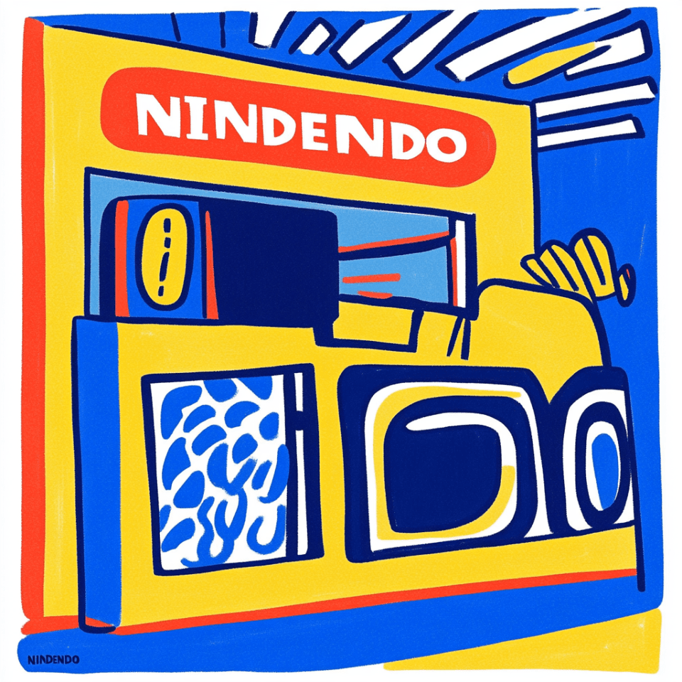 An illustration of a fake Nintendo logo with the words "NINDENDO"
