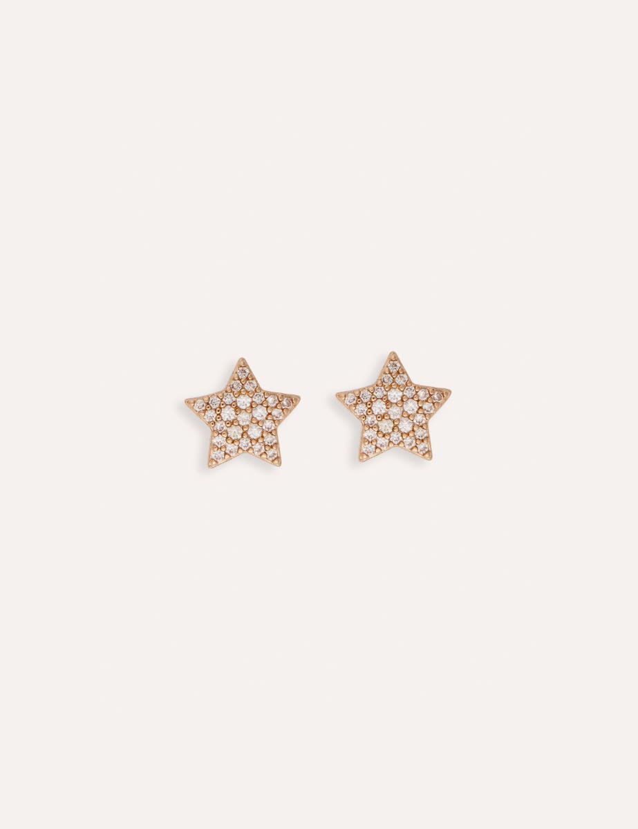Diamante Star Gold Stud Earring