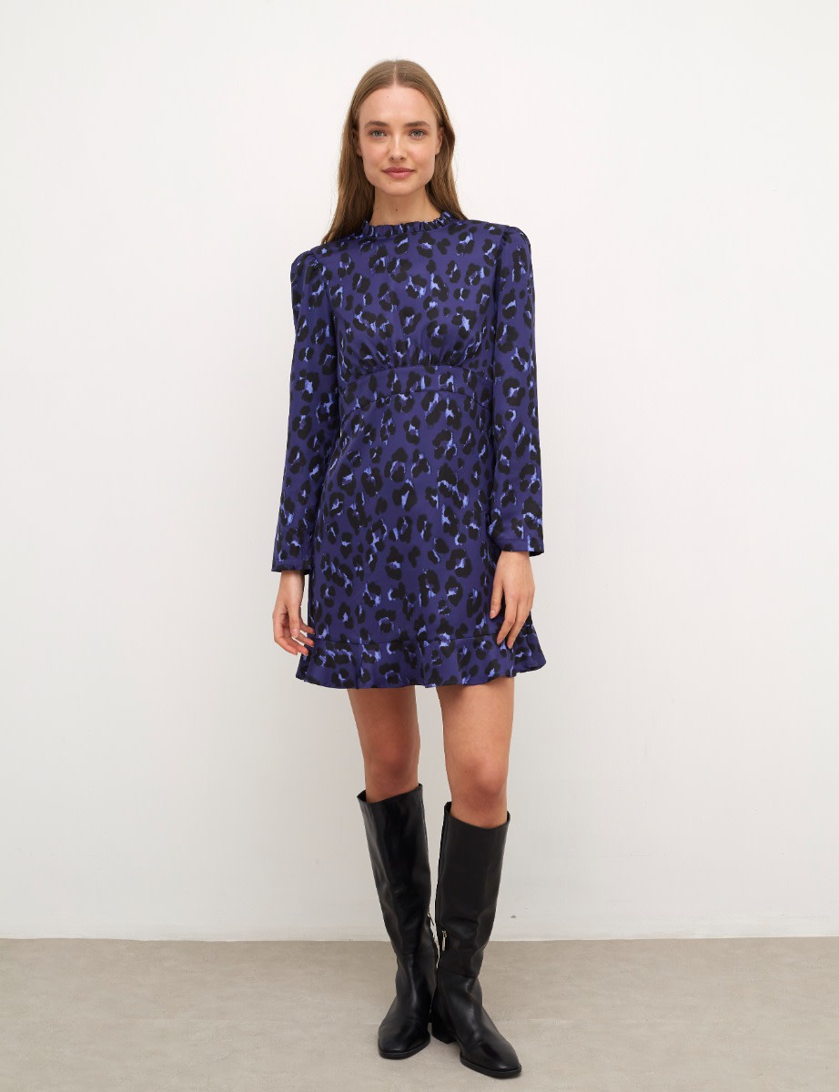 Blue Leopard Sasha Mini Dress