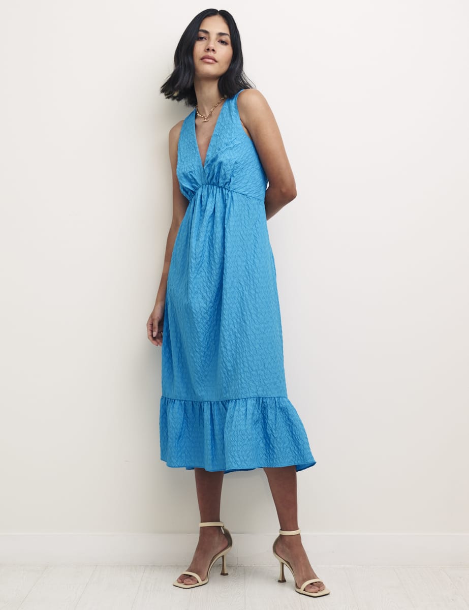Blue Amy Sleeveless Midi Dress