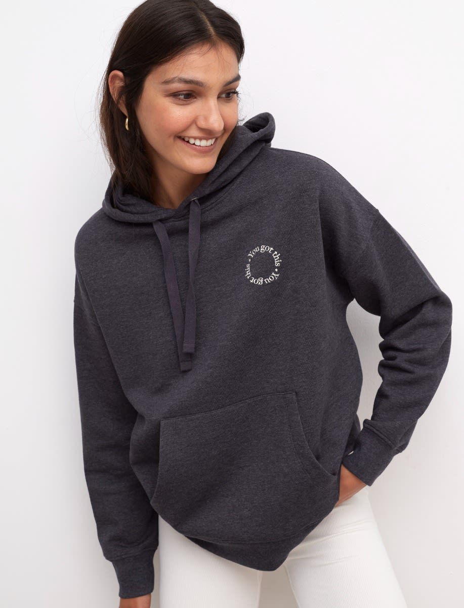 Charcoal You Got This Embroidered Hoodie
