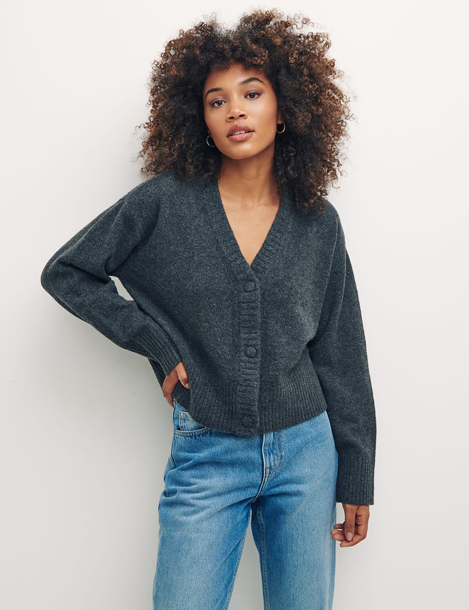Charcoal 3 Button Cardigan