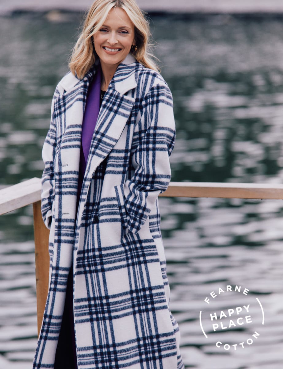 Fearne Cotton Multi Samantha Oversized Check Tailored Coat