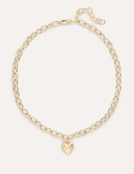 Chain Heart Pendant Gold Necklace