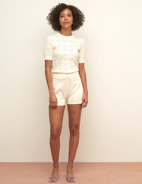 Pointelle Knitted Shorts