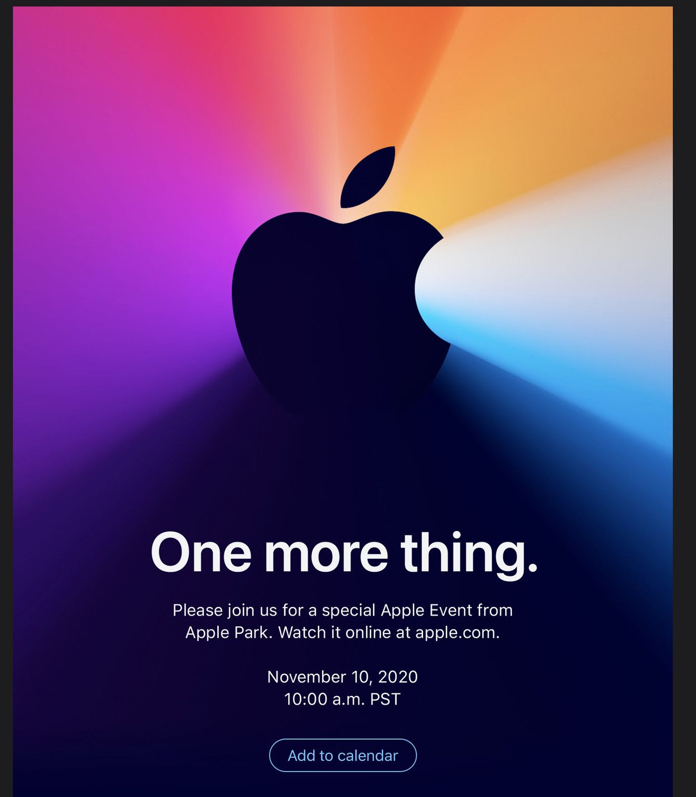 Apple announced ARM MacBook Event "One more thing."