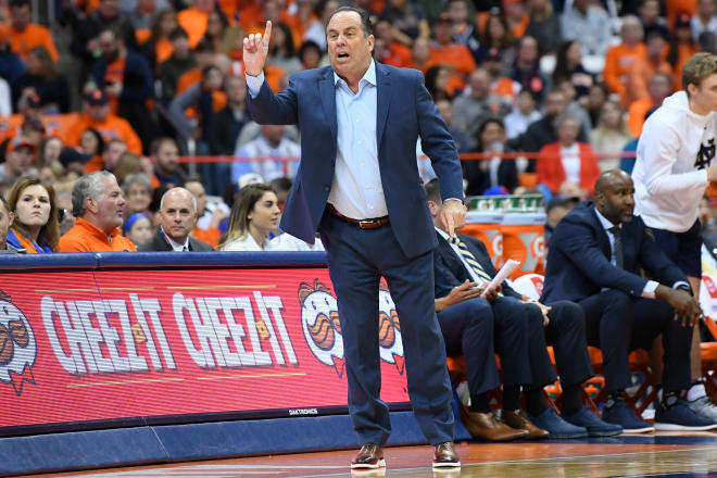 Notre Dame men’s basketball coach Mike Brey during a game