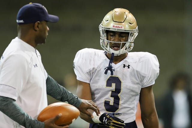 Notre Dame football player Houston Griffith has played a variety of positions since joining the Irish.