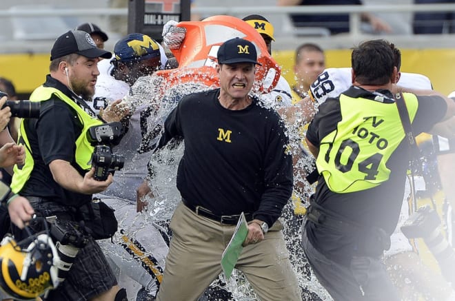 Michigan Wolverines football coach Jim Harbaugh