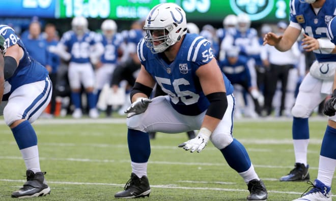Former Notre Dame and current Indianapolis Colts offensive guard Quenton Nelson