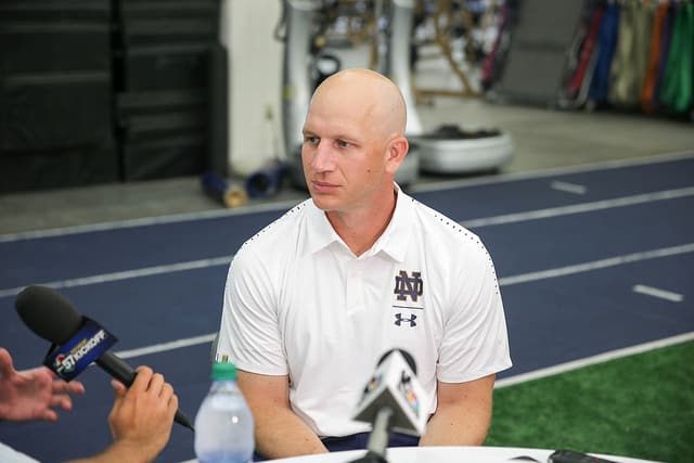 Notre Dame defensive coordinator Clark Lea