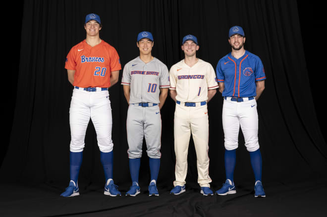 blue and orange baseball jersey